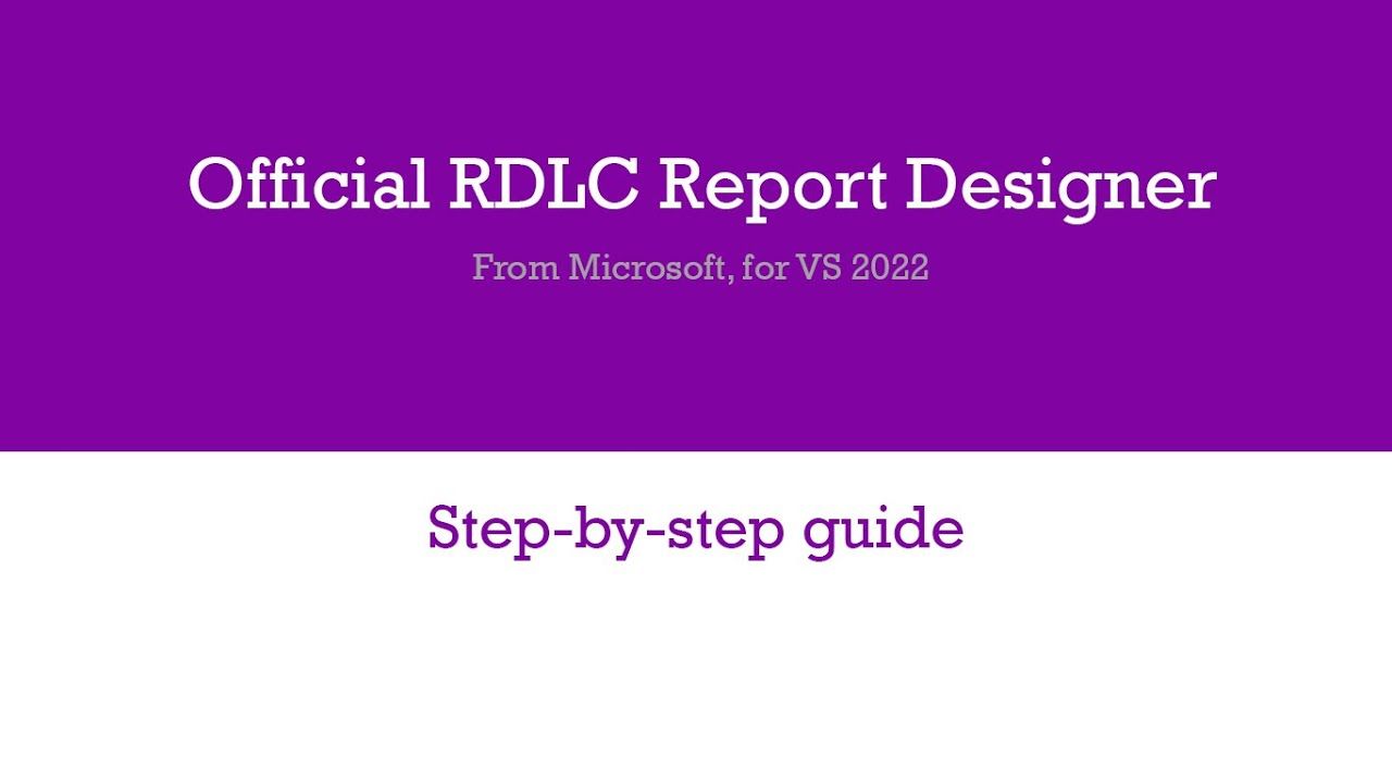 RDLC Report Designer